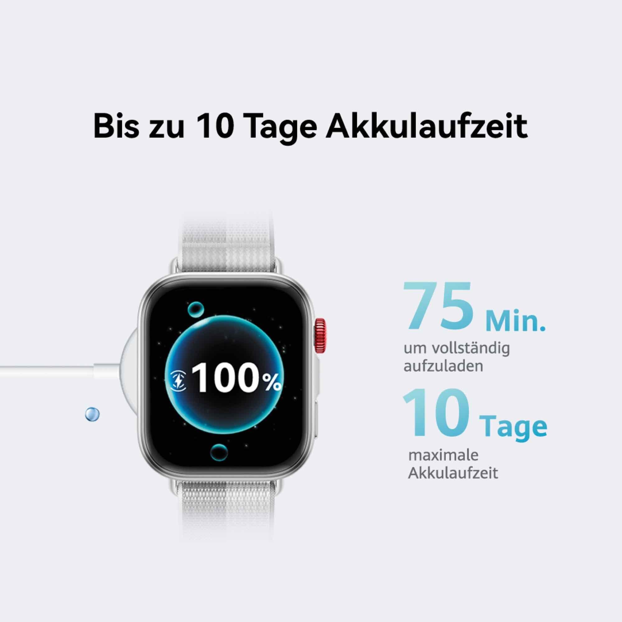HUAWEI Watch FIT 4 Smartwatch GPS Fitness Tracker Schlaf-Tracking Gesundheitsmanagement 2000 Nits 10 Tage Akkulaufzeit 5 ATM Kompatibel Android iOS Weiß