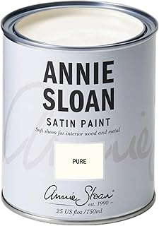 Annie Sloan Satin Paint (Pure, 25 Fl Oz /750 mL). Soft sheen for interior wood and metal. Self-leveling, all-in-one paint with no wax or lacquer required.