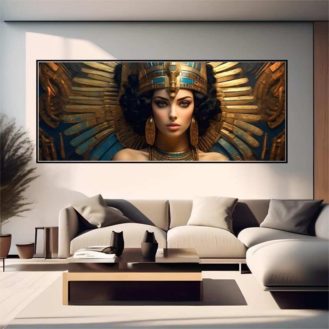 Pittura Diamante Fai da Te, 5D Diamond Painting donna, 250x100cm Diamond Painting Grandi Dimensioni, Strass Ricamo a Punto Croce Kit Diamond Painting Egitto per Decorazioni Natalizie per La Casa Q-4
