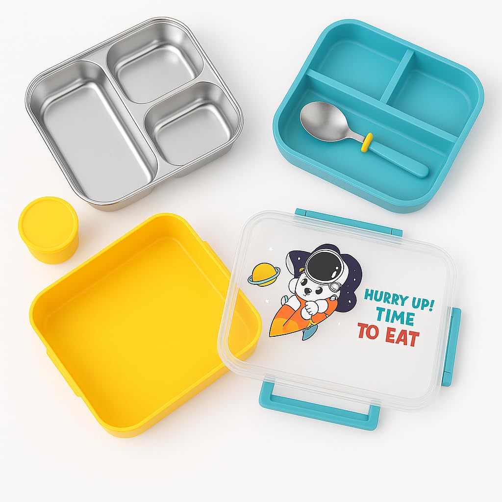 TuCo® Lunch Box 3 Compartment, 820ml, Yellow and Blue — Amazon image 13