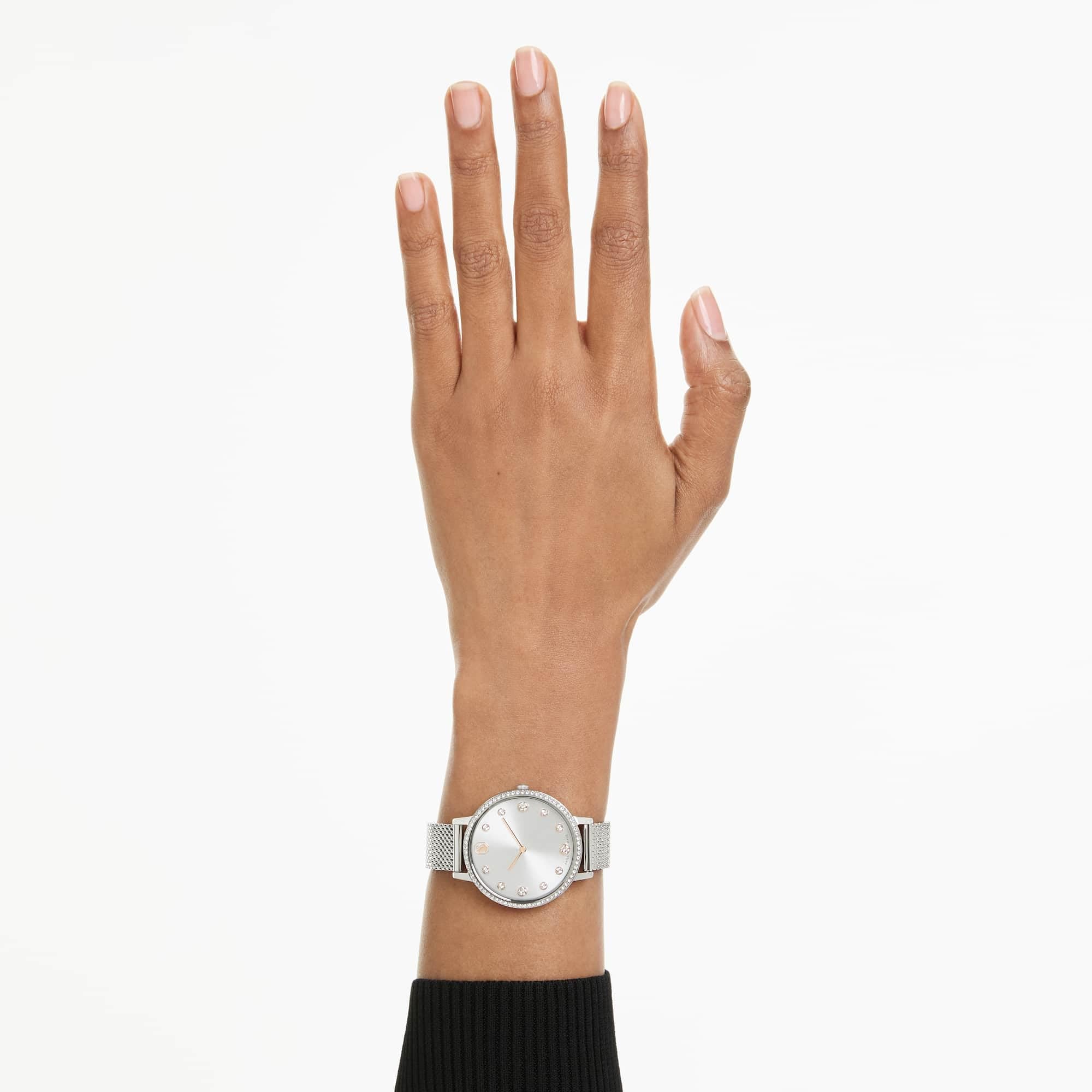 Swarovski Clarica Kollektion Uhr, Swiss Made, Metall-Armband