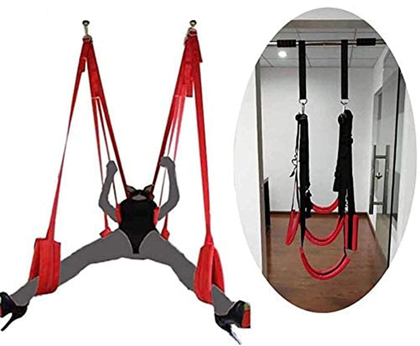 Columpio Rojo Colgante con Cojín De Nylon De Carga Grande, Juguete para Aliviar El Estrés para Interiores, Yoga, Hogar Y Exteriores, Regalo para Hombres Y Mujeres