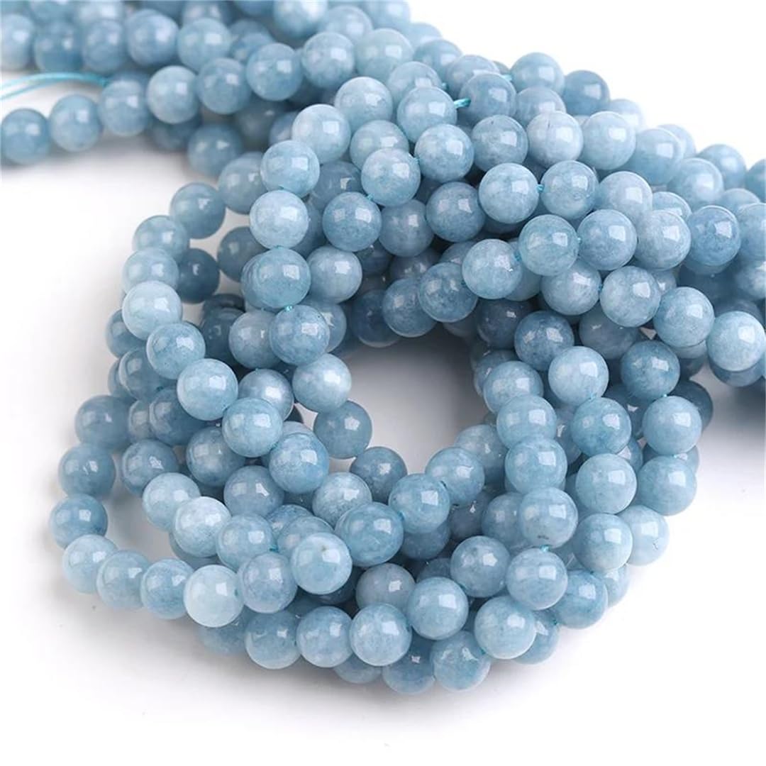 4, 6, 8, 10 mm, cuentas espaciadoras redondas de piedra natural azul para joyas, collares, pulseras, manualidades