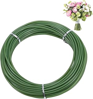 OLYCRAFT 21.9 Yard Green Tubing Roll Flower Stem Covers Tubes for Bundling Artificial Flower Stems Artificial Floral Tubing Accessories for DIY Wedding Bouquets Corsage Arrangement Diameter 4.5mm