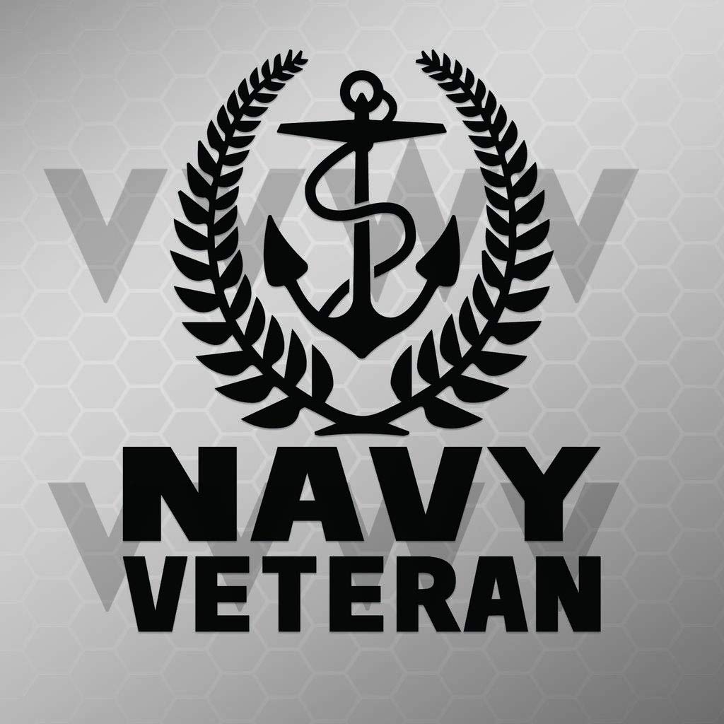 Navy Veteran Stickers for Bike Car Royal Enfield Vinyl Decals Black L X H 11.50 X 14.00 Cm