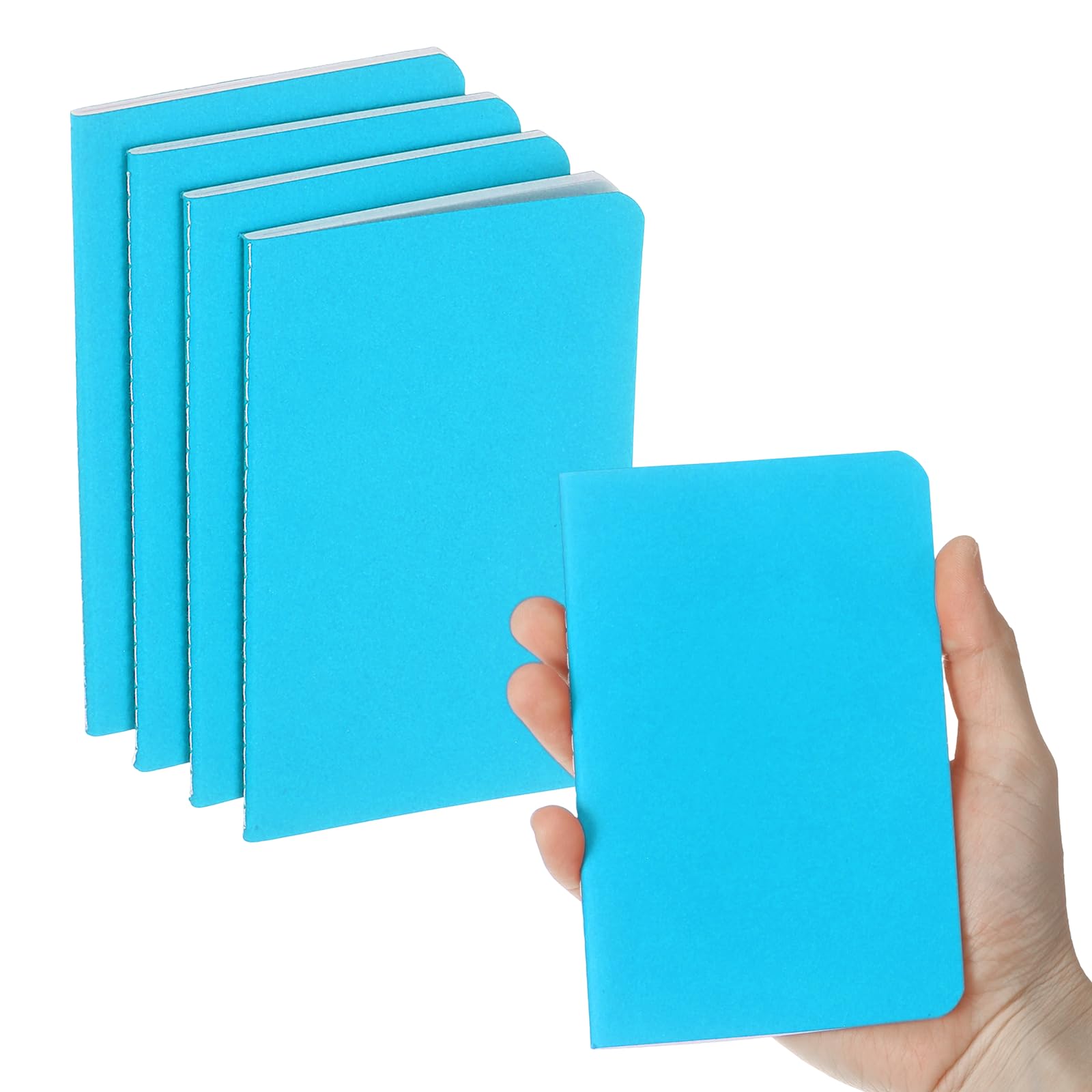 PATIKIL 6 Pack A6 Notebook, A6 Journal Mini Notebook Pocket Kraft Memo Notepads Lined Sketchbook Small 3.5x5.5 Inch 30 Sheets for Men Women Office Supplies Purse Travelers, Blue