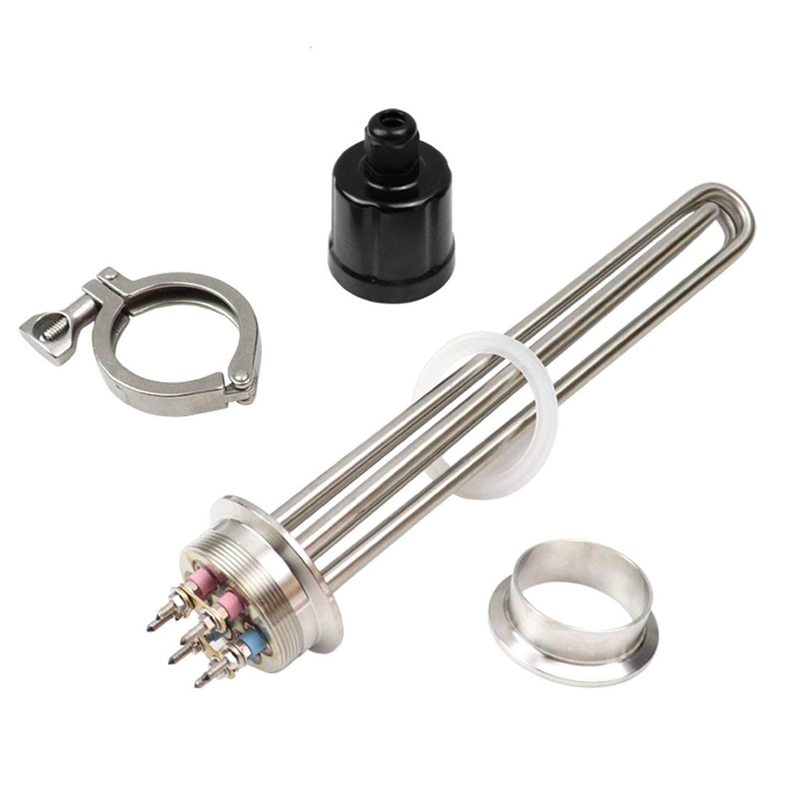 Części podgrzewacza wody 2" Tri-clamp (OD64) 4,5 kW Stal nierdzewna 220 V Element grzewczy Części zamienne do bojlera Grzałka do parzenia (Kolor: Tylko grzałka, Rozmiar: 220 V)(Heater Clamp Set)