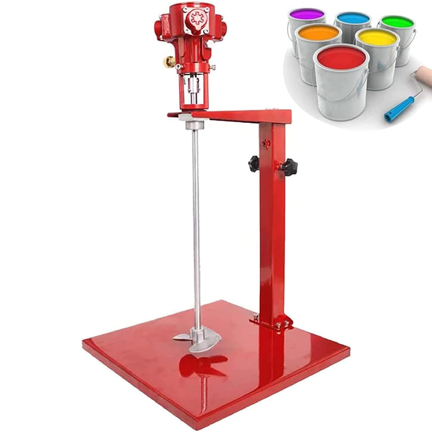 Mezclador neumático para pintura, mortero y yeso, mezclador de tambor de elevación automática, acero inoxidable, 5 galones/20 L, 2600 rpm