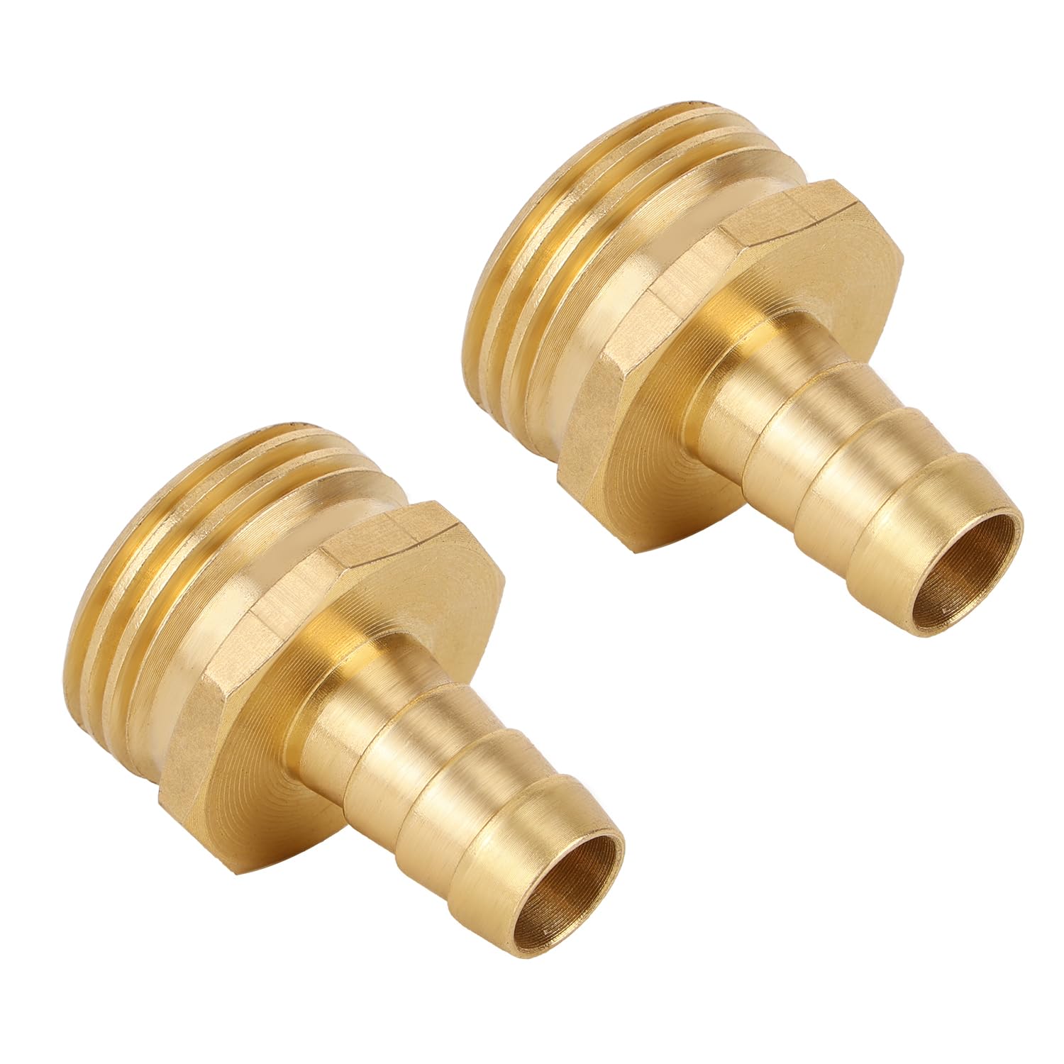 2pcs Solid Brass 1/2" PEX Barb to 3/4" GHT Male Garden Hose Connector, Heavy Duty Leak-Proof Fitting for Repair & Splicing