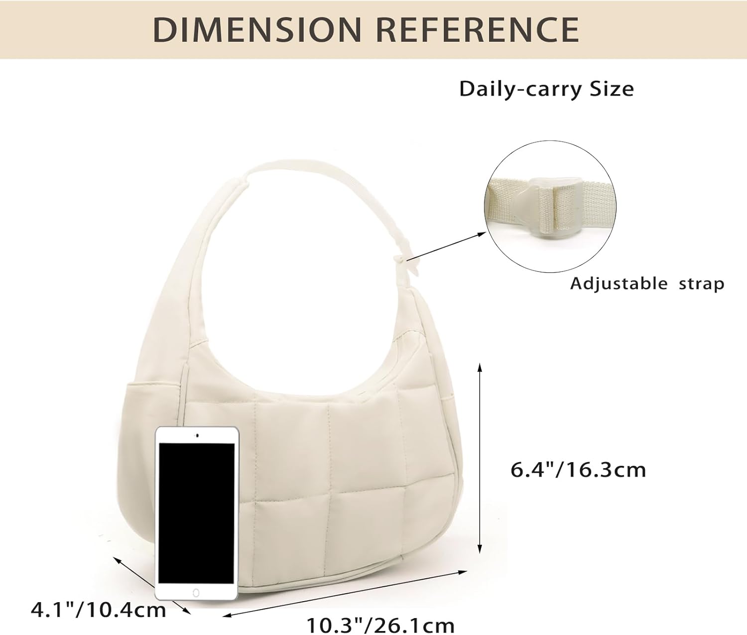 Nylon Shoulder Bag for Women Small Crescent Puffer Purse Quilted Purses Bag Puffer Bag for Travel - Image 6
