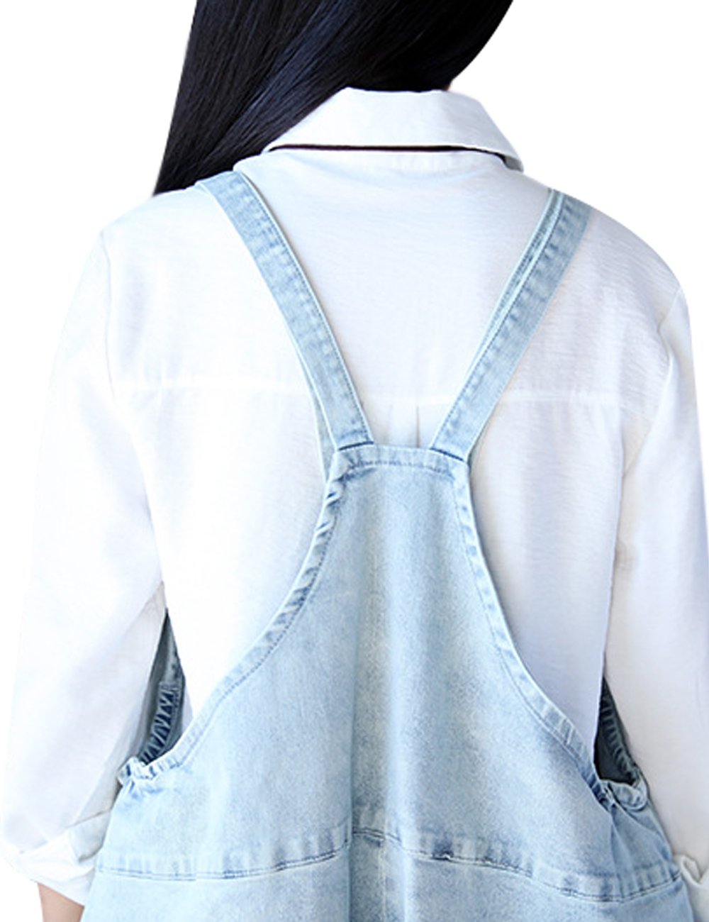 Youlee Femmes Fermeture éclair En vrac Denim Salopette