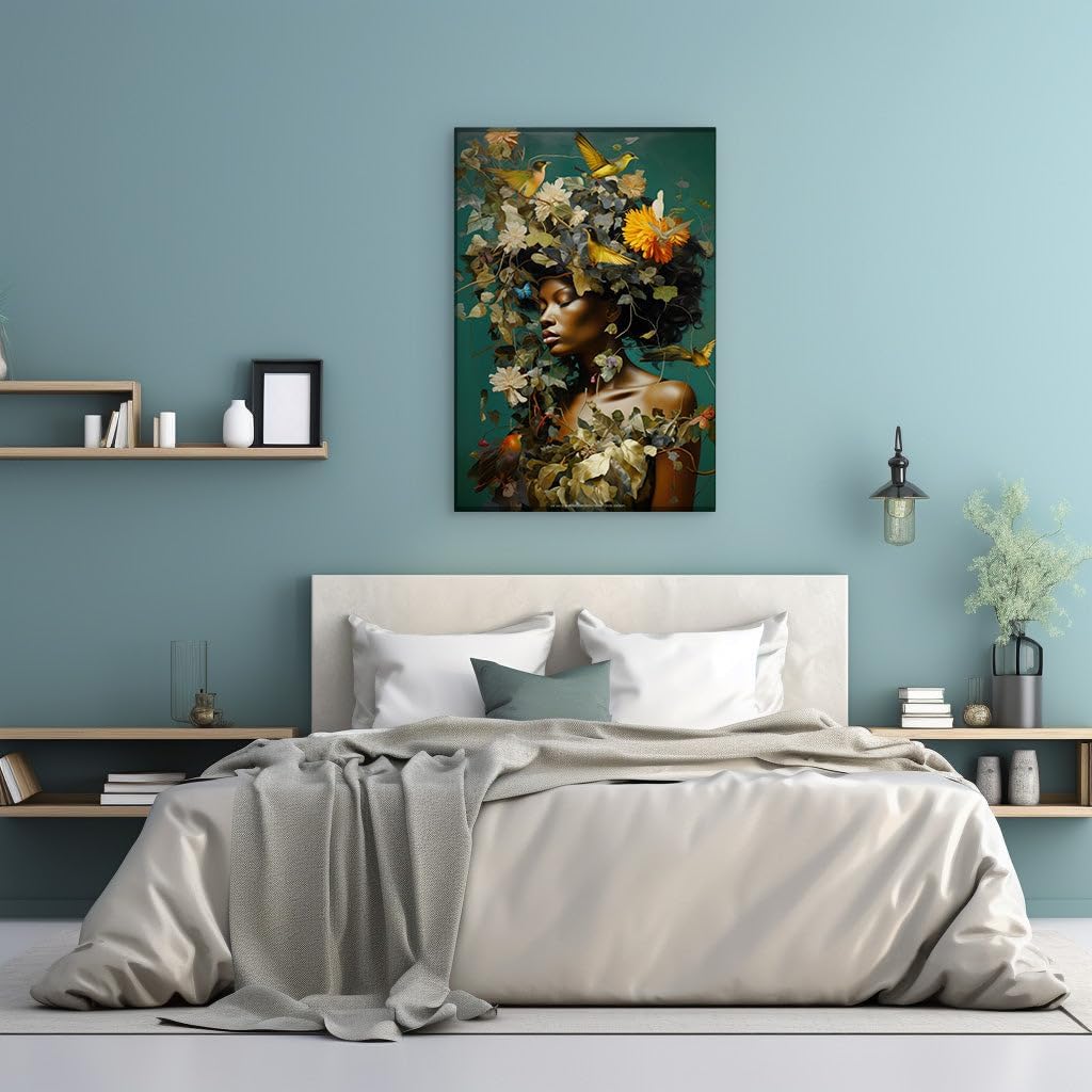 Canvas for Living room. Tranquil Dreams: A Portrait of Serenity Amidst Nature's Embrace, 27 x 18 inch Canvas Wall Art - Contemporary Masterpieces - Modern Home Decor - 69x46 cm (27x18 inch)