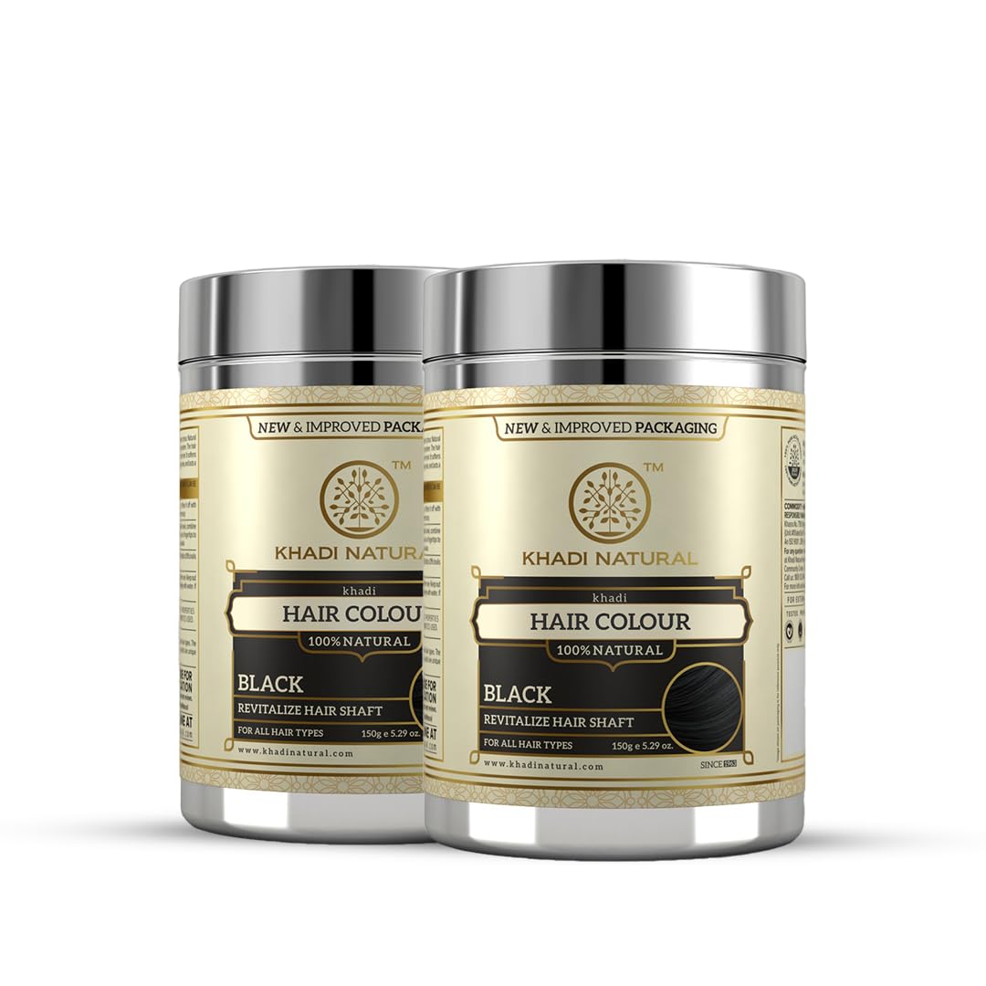 Khadi Natural Herbal Black Henna| Rich & Natural Black Color with Herbal Care| Ammonia-Free Formula| Provides Healthy & Lustrous Hair| Long-Lasting and Gentle on Scalp| 300g-image-16