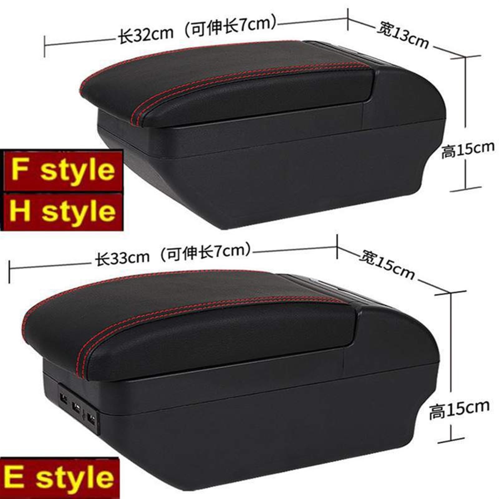 Pasuje do Vw dla Volkswagen Golf 4 MK4 IV, 1999-2004 Jetta Bora MK4 IV, akcesoria samochodowe części samochodowe środkowy podłokietnik konsola podłokietnik (Material : E All Black 9 USB)
