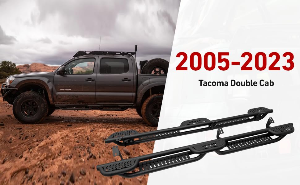 Estribos de acero para Toyota Tacoma 2005-2023 Doble Cab miniatura 2
