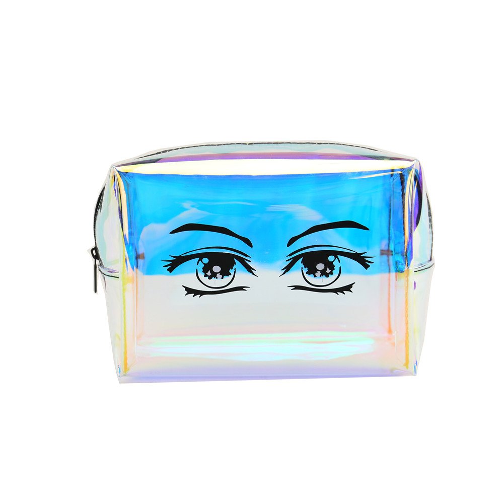 DEZEMIN Holographic Girls Cosmetic Bag Makeup Case Organizer