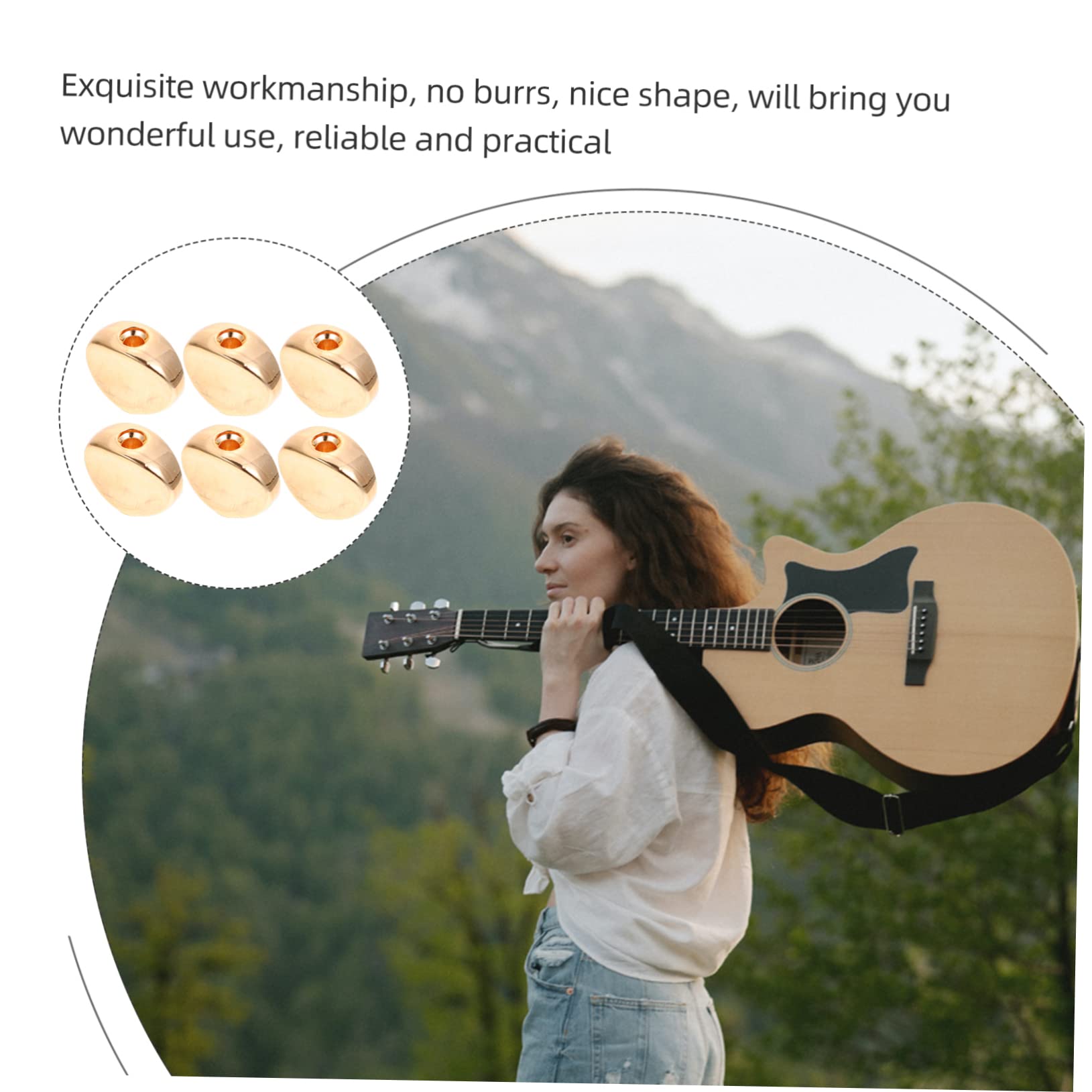 ibasenice 24pièces Chevilles Accordage Métalliques Pour Guitare Têtes De Machine Forme Ovale Accessoires Pratiques Pour Instruments De Musique