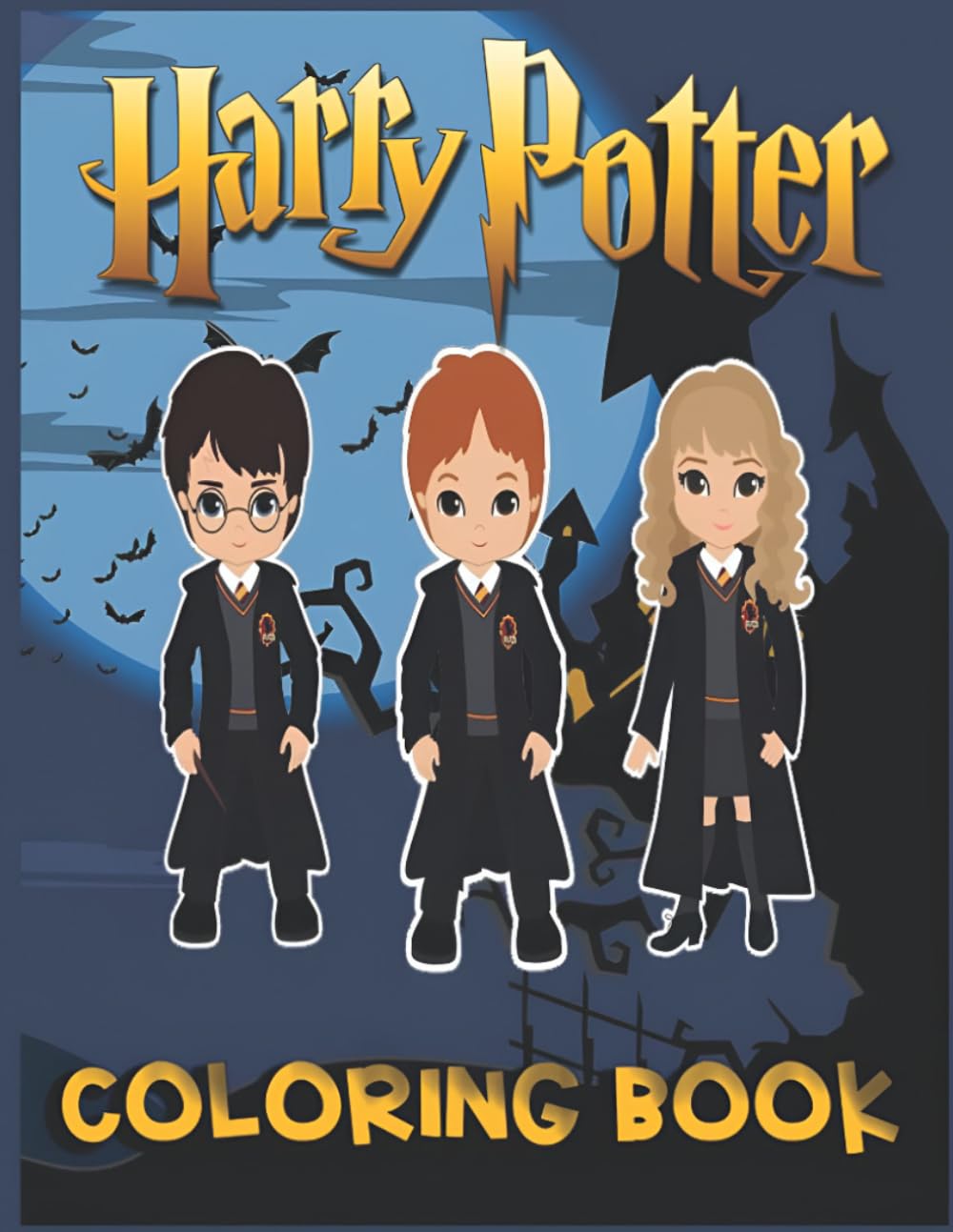 Coloring Book: Fun JUMBO Poterhary Designs Of Characters for Kids
