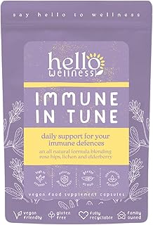 Immune in Tune: Daily Immune Support Capsules, Herbal Defense, Nutritional Supplement, & Immunity Booster; Contains Vitamin C; All-Natural Formula; Vegan Capsule; 60x400mg