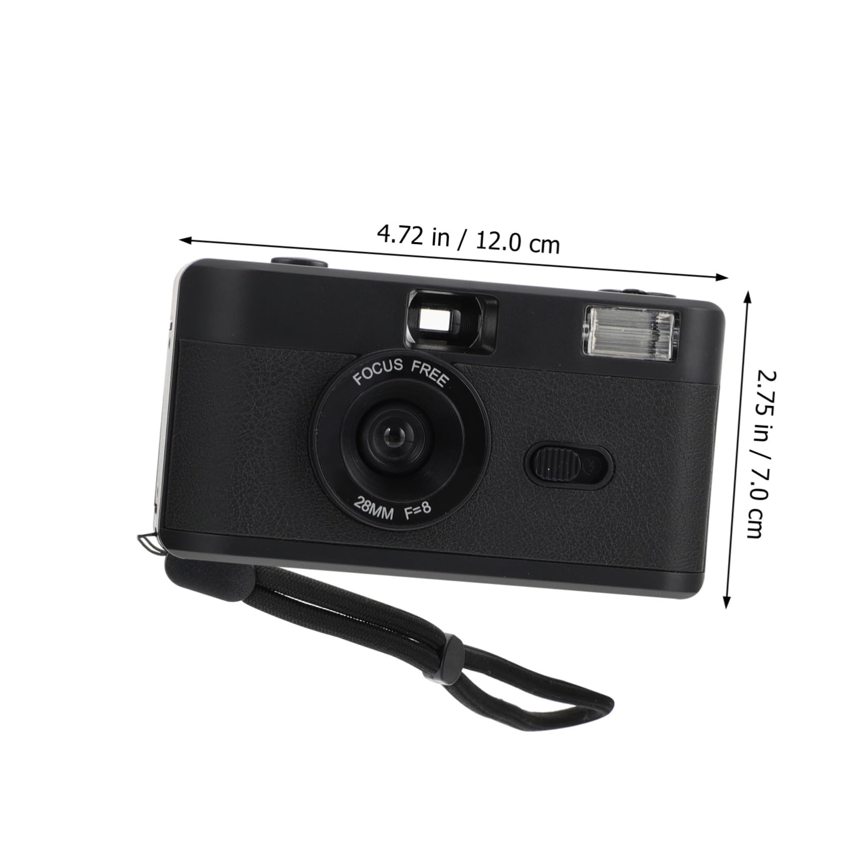 Appareil Photo sans Batterie Flash Intégré Vintage Noir en Abs Compatible Film 35mm Réutilisable pour Photographie Argentique