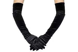 Long Velvet Women's Elbow-Length Gloves for a Touch of Vintage Glamour