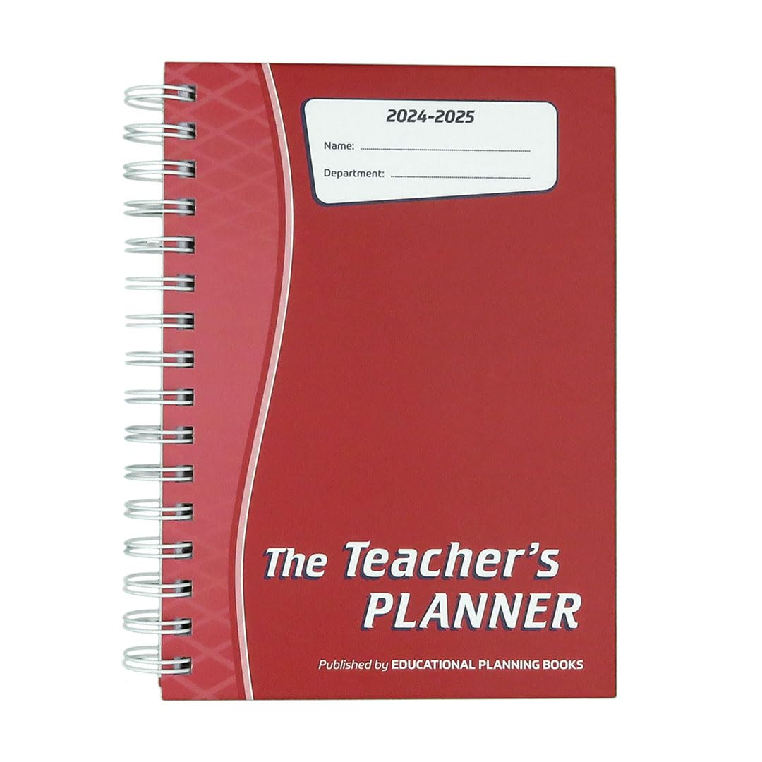 Educational Planning Books - The Teachers Planner 2025-26| (A5, 6 Periods) | Page-a-Day & Undated, with Dedicated Pages for Year Planning, Exams, Marking, Contacts, Expenses and more - Red (TP9-R)