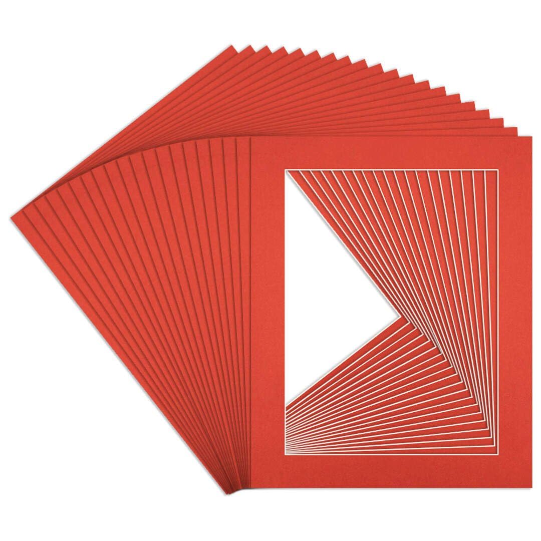 Procut Global 50x40cm Poppy Red Picture Mounts to Fit 40x30cm Aperture - Precision Cut Cardboard Photo Mount - Ideal for Frames, Prints, Artwork & Certificates - Sizes & Colours Available - 20 Pack — image 1
