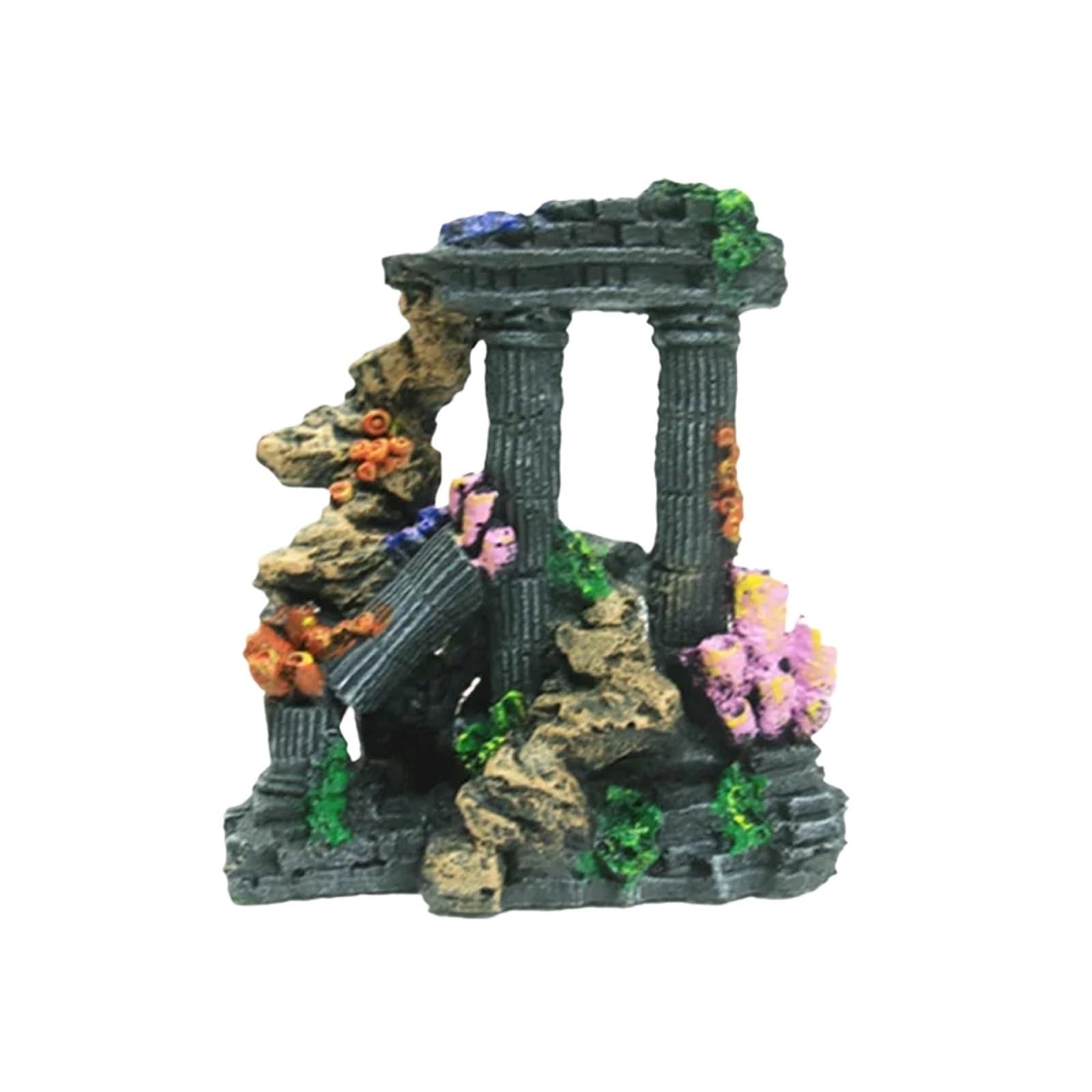 QuxetlRyz Aquarium Tunnel Decoration Resin Aquarium Decor Castle Site Decoration Landscape(Color02)