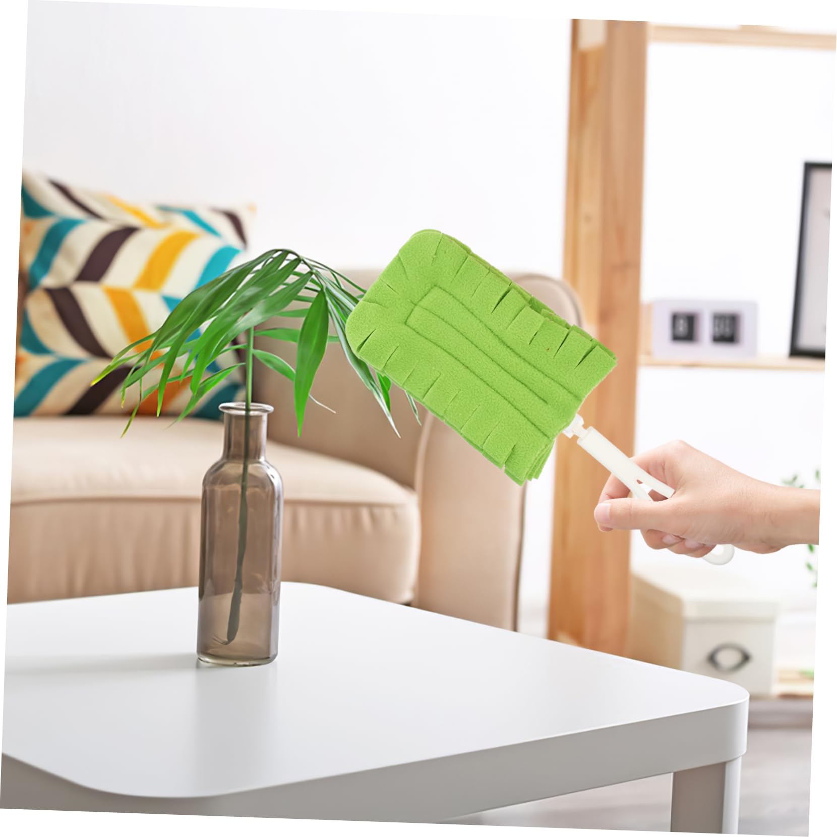 PartyKindom 5juegos Recambios De Plumero De Flanela Reutilizables para Limpieza De Ventiladores De Techo y Suelos Mango Lavables y Eficaces Polvo Colores