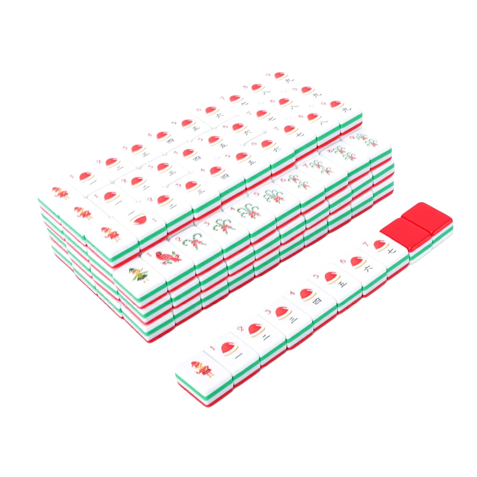 Alomejor Jeu de Mahjong de Noël en Acrylique, Ensemble de Tuiles Festives