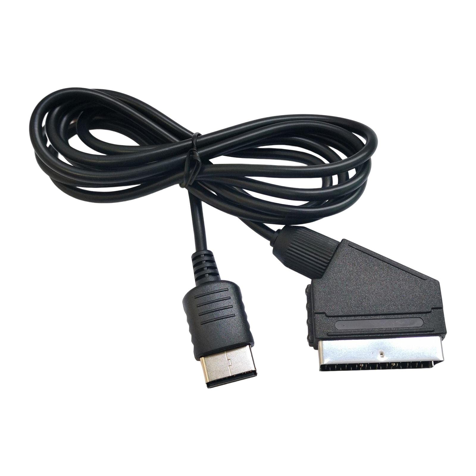 Câble Péritel pour Console Sega Dreamcast, 1.8m, Câble de Connexion Amélioration Vidéo et Audio, Compatibilité TV avec Prise SCART, pour Rétrogaming et Remplacement