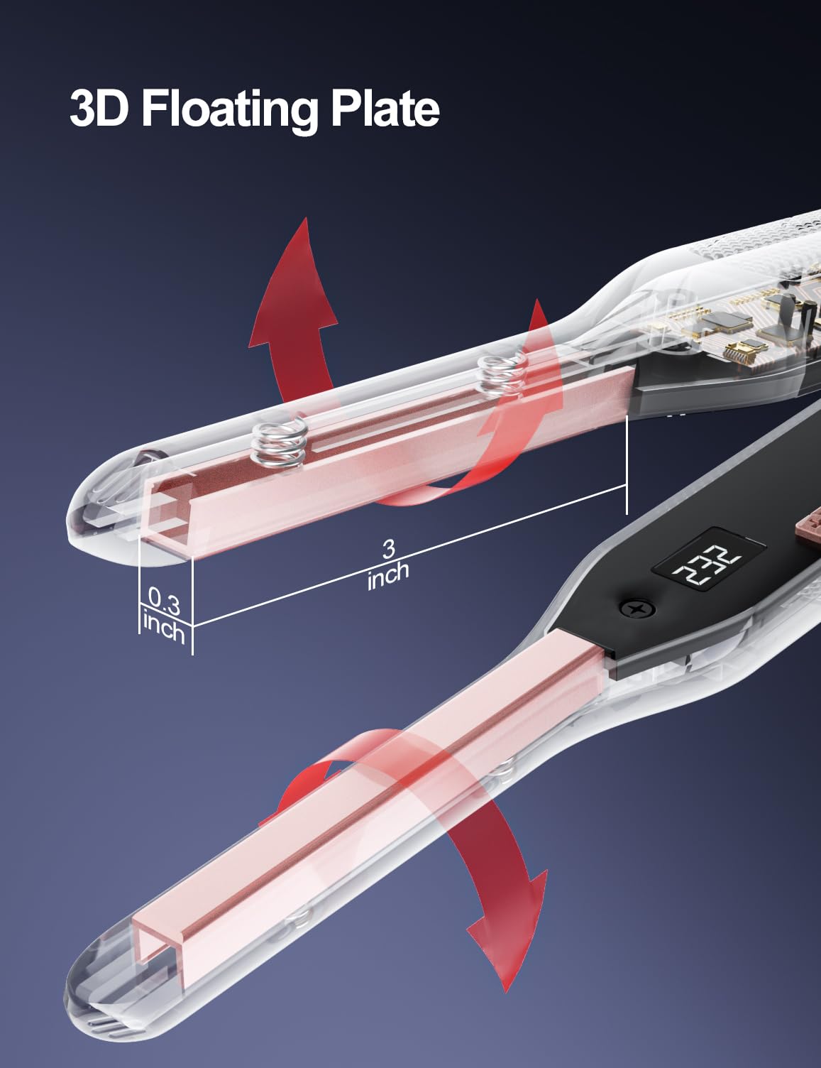 K&K Small Flat Iron Short Hair, Upgrade Pencil Flat Iron Prostownica do Włosów do Krawędzi, Prostownice do Fryzur Pixie, Retuszów i Grzywek, Pływająca Płyta z Ceramiczną Powłoką Turmalinu