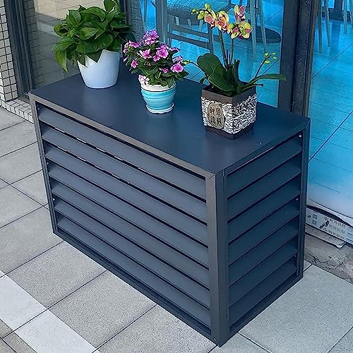 Cubierta de aluminio para aire acondicionado, pantalla de privacidad al aire libre para unidades de aire acondicionado, rejillas protectoras para bombas de calor, caja de basura, soporte para flores