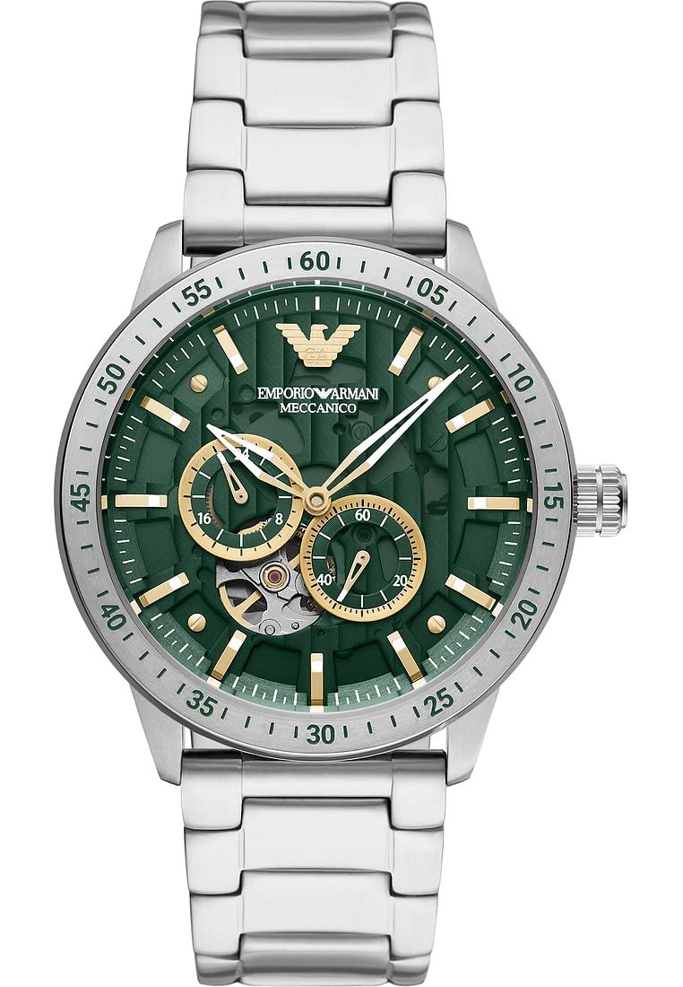 Emporio Armani Watch for Men Automatic Multi Stainless Steel Watch 43mm case Size with Stainless Steal Strap