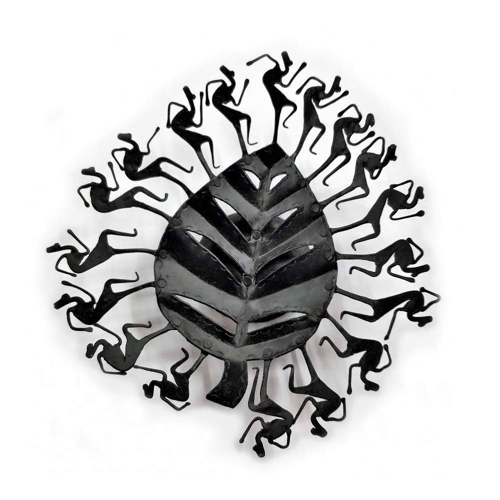 GiTAGGED® | Bastar Tribal Iron Craft – Dancing Leaf Art Fruit Stand | A GiTAGGED® Product | Wrought Iron Metal Craft | Size - (27.5 * 9.5) cm