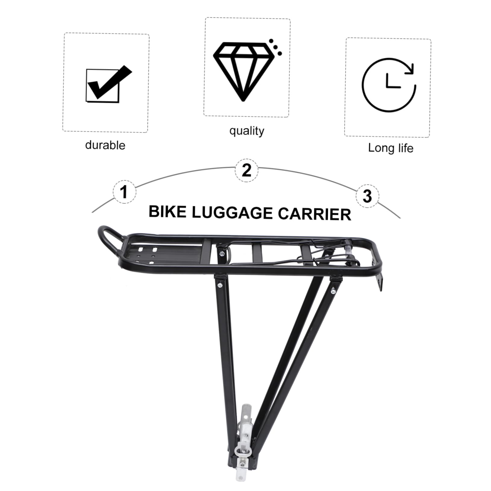 Balacoo Bike Cargo Rack Rear Bike Rack for Mountain and Road Bicycles Lightweight Durable Easy to Install for Commuting and Carrying