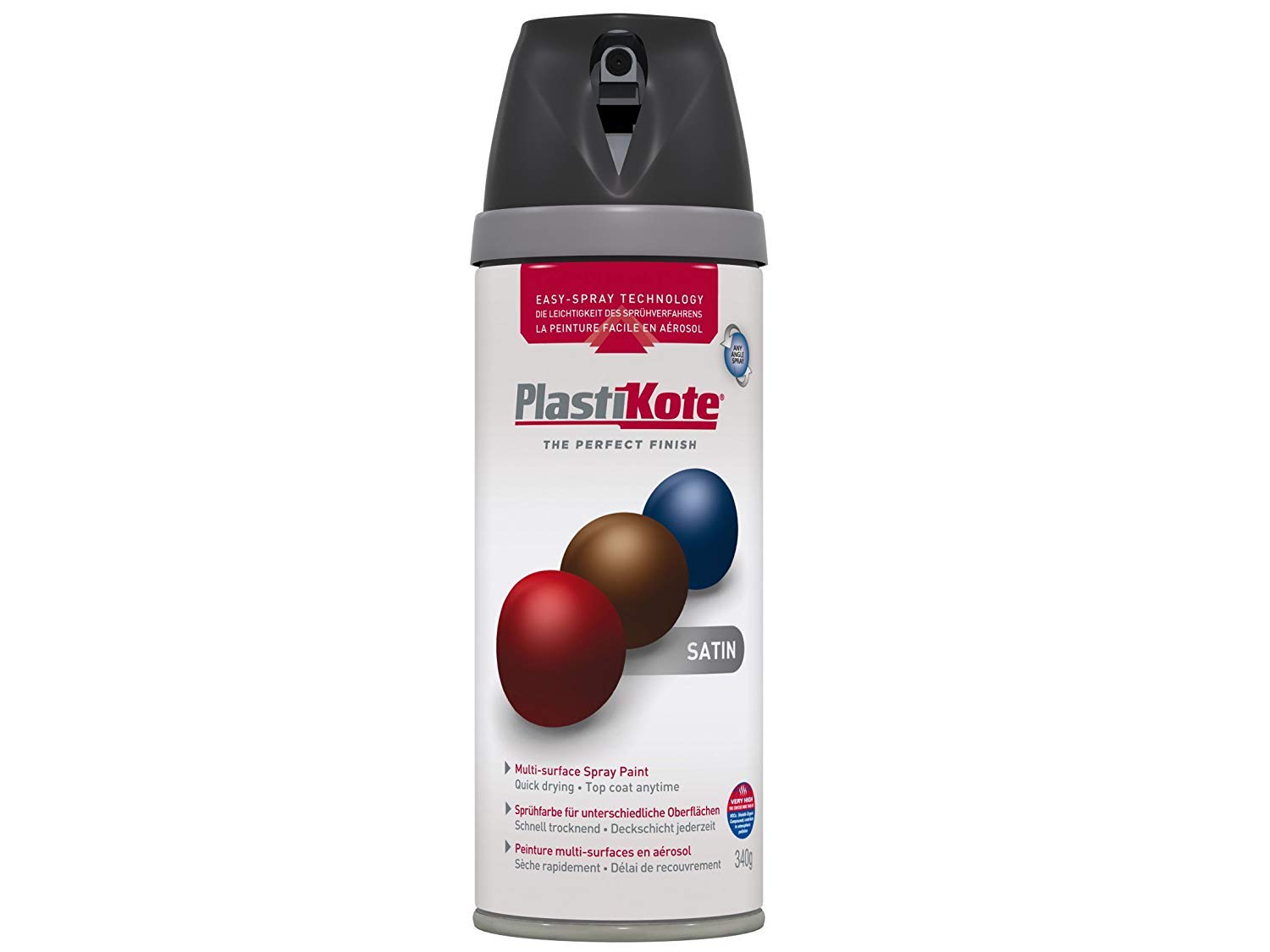 3X400ml Premium Spray Paint Satin - Black