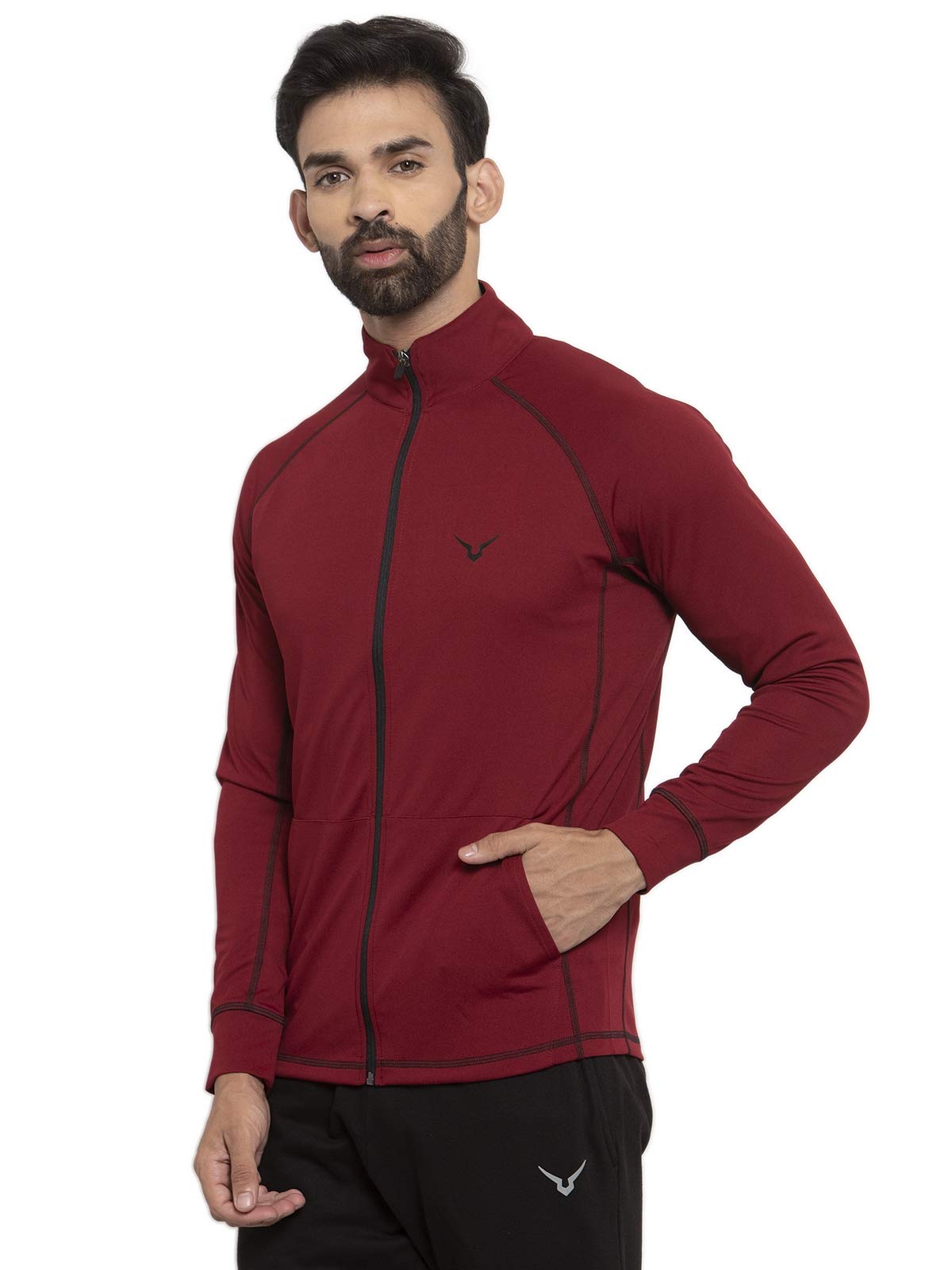Invincible Men’s Athleisure Gym Yoga Training Workout Contrast Line Jacket-picture-19
