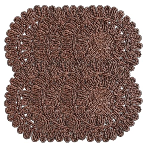 Tihoda Circorn 13.8" Flower Woven Placemats Set of 6 -