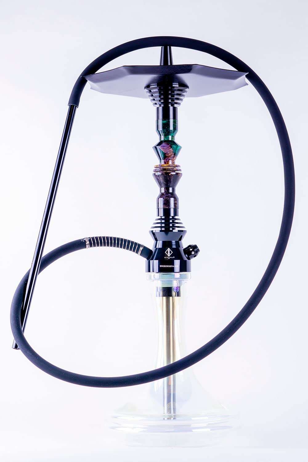 B2 Hookah Precious Cut Collection Jade Burl Wood INCLUDES MATCHING VASE
