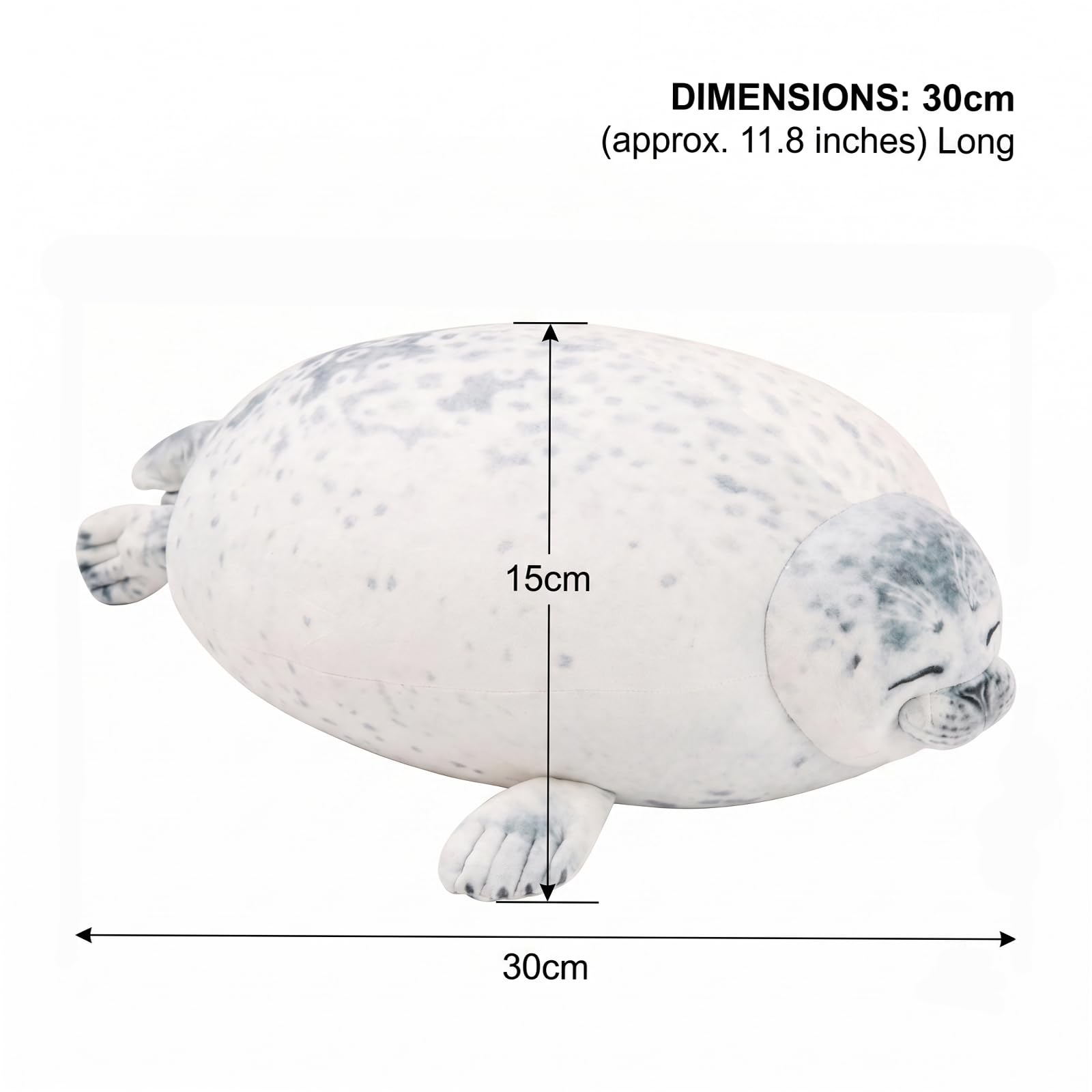 Dei tkeyts Seal Plush Hugging Pillow, Cotton Stuffed Animals Plush Toy, White - Image 2