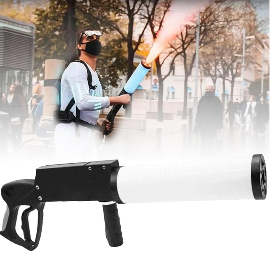 Maszyna do mgły LED CO2 Pistolet Ręczny pistolet kriogeniczny, DJ trzyma fajny efekt sceniczny Pistolet dymny LED z wężem gazowym 3M na dyskotekę, pokaz muzyczny, pokaz na żywo, wesele