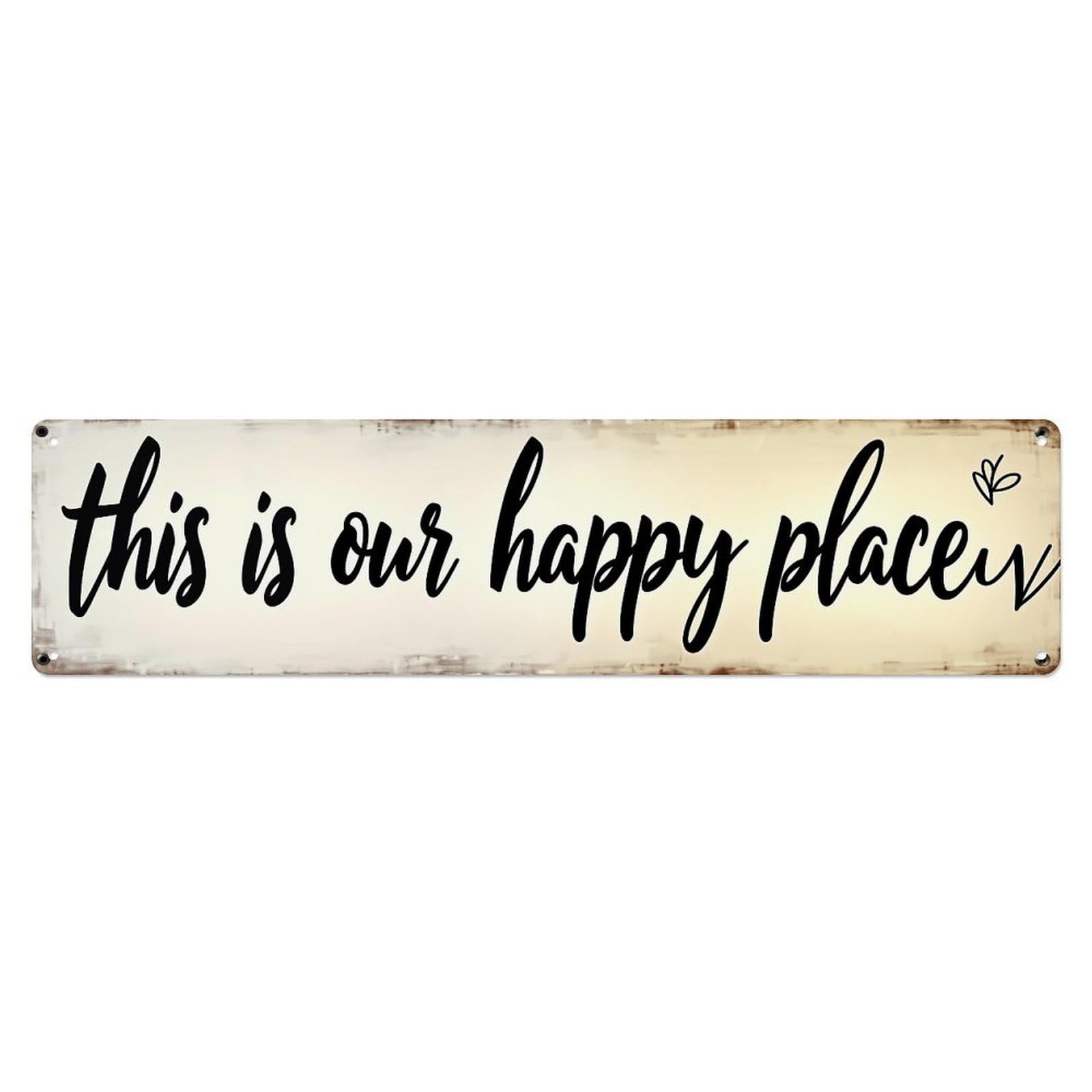 Jdyaojiesheng Vintage This Is Our Happy Place Tin Sign Retro Metal Wall Decor Metal Poster, Home Bar Garage Farmhouse Cafe Wall Art Decoration 4X16inch