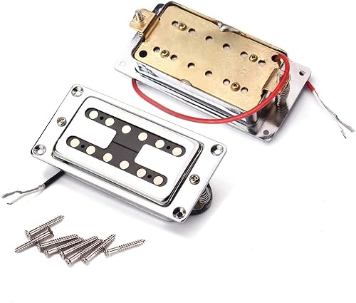 Miniatura 4 de Pastillas de guitarra de doble bobina, pastillas Humbucker estilo H cuello y puente pastillas para guitarra eléctrica bajo de repuesto (GMC42)