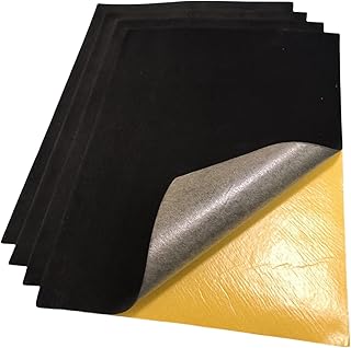 4 Pcs Self Adhesive Velvet Sheet，Self Adhesive Flocked Fabric for Jewelry Drawer, Storage Box Lining (4 pcs, Black)