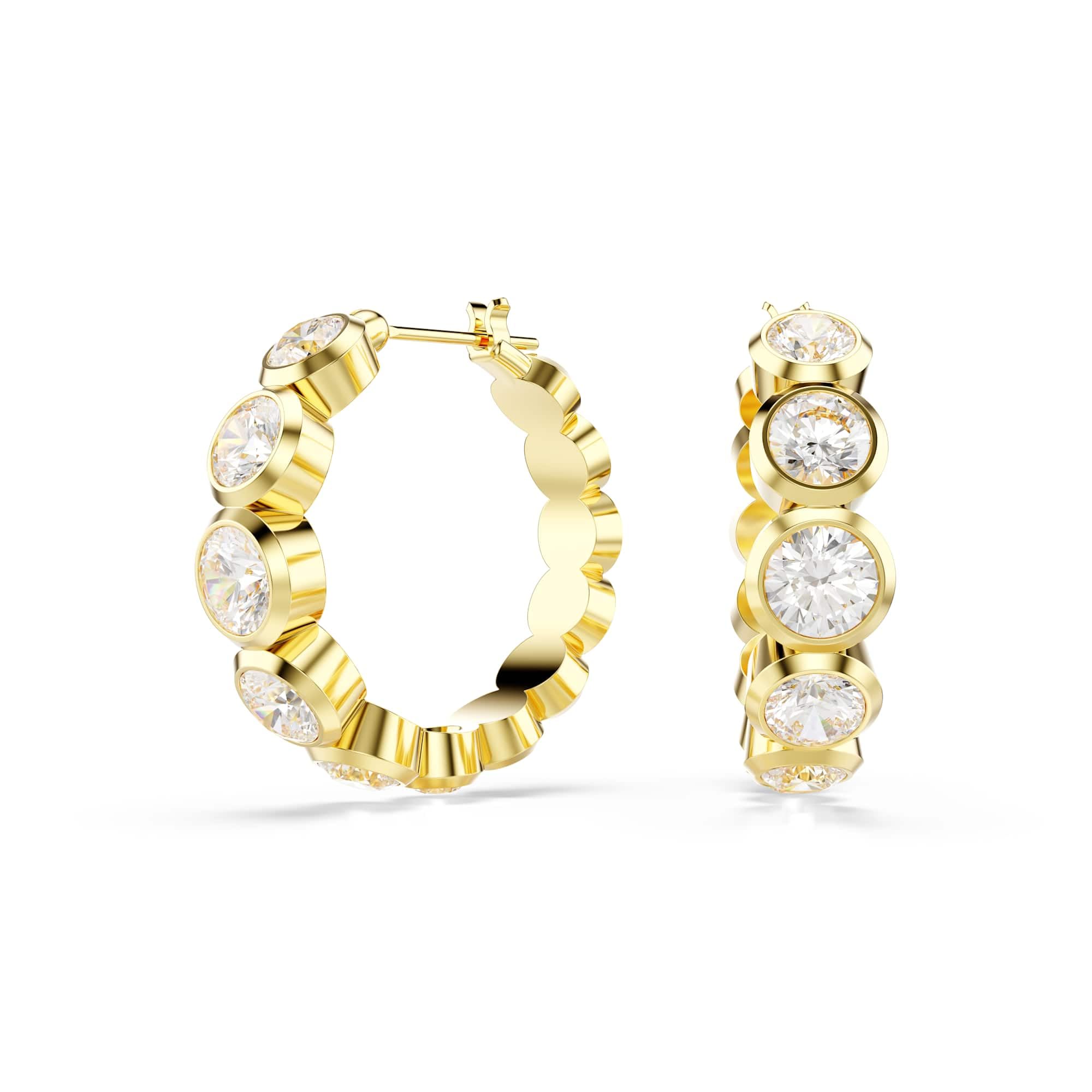 Swarovski Anneaux d’oreilles Imber Mini créoles ornées de cristaux blancs dégradés