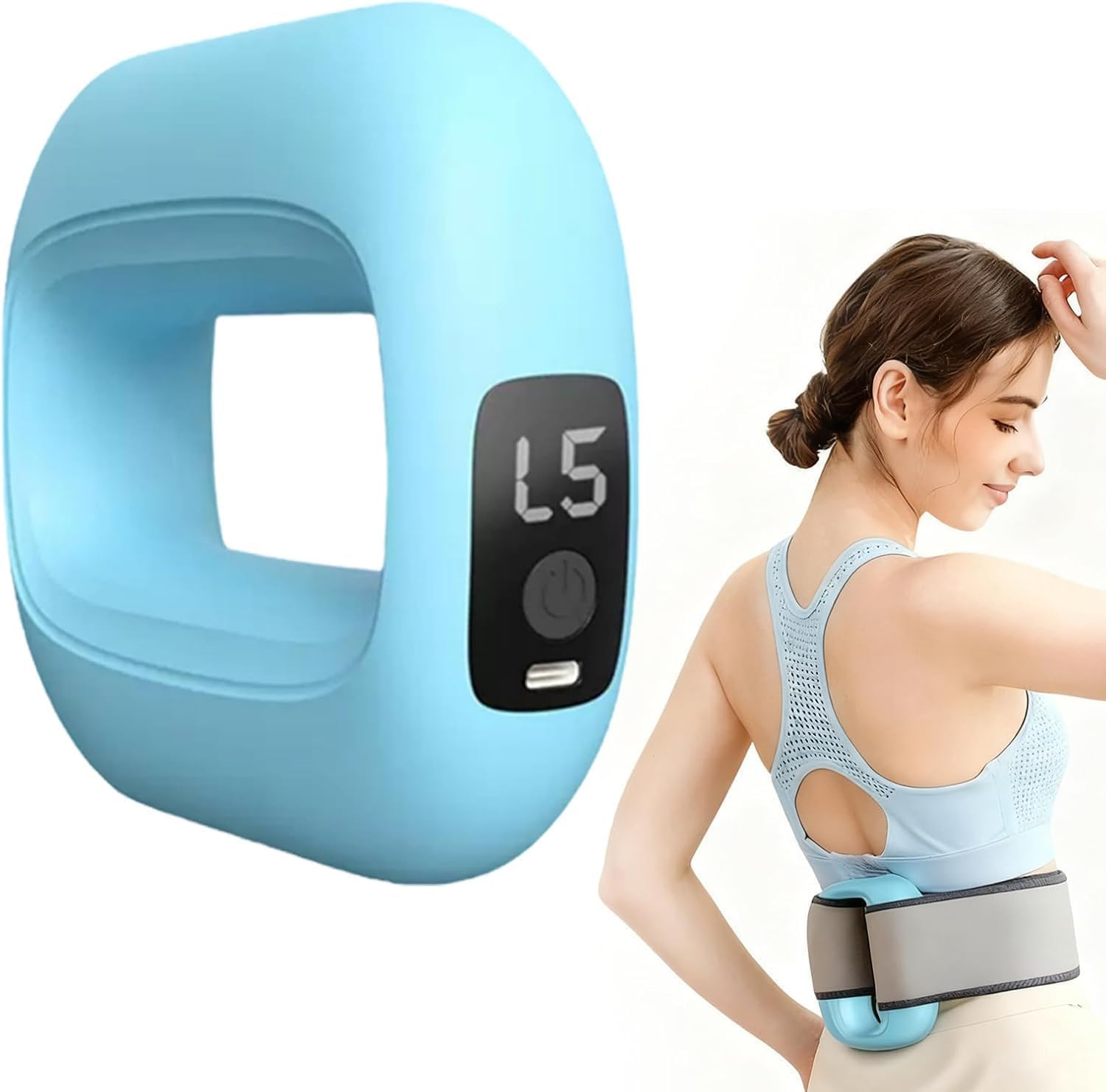 Belly Fat Massager Belt | fat burner | Stomach belly fatt burner & body shaper Handheld Wearable Vibration Massage Ring, Back Relief, Bitrontix Belly Fat Massager, Electric Massage Ring Portable Massaging Belt for Whole Body Muscles Rest Thigh Gym Women Work Men Fitness Waist Full Body Relaxation Device-image-32