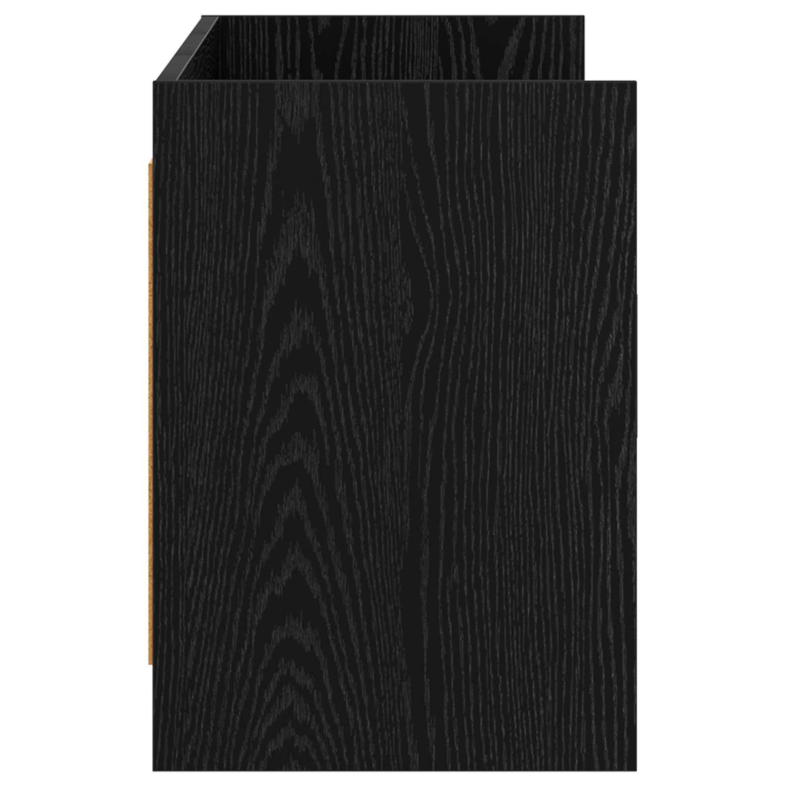 Szafka pod telewizor 130 x 33 x 47 cm, czarny dąb z materiału drewnopochodnego, niska szafka z 2 drzwiami, 2 półki, metalowe uchwyty, miejsce do przechowywania do salonu, kina domowego
