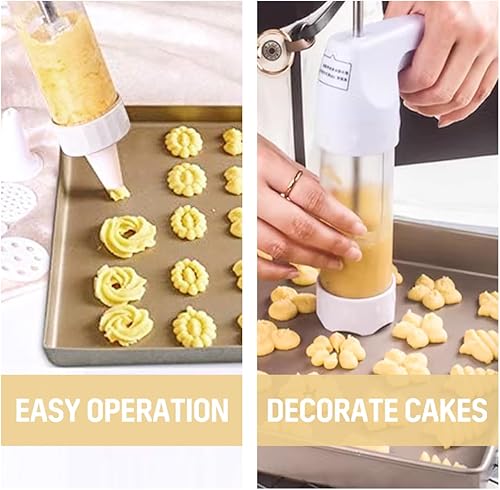 Miniatura 2 de Pistola de prensa de galletas, juego de prensa de galletas Spritz para hornear galletas con 12 discos de prensa de galletas y 6 puntas de decoración