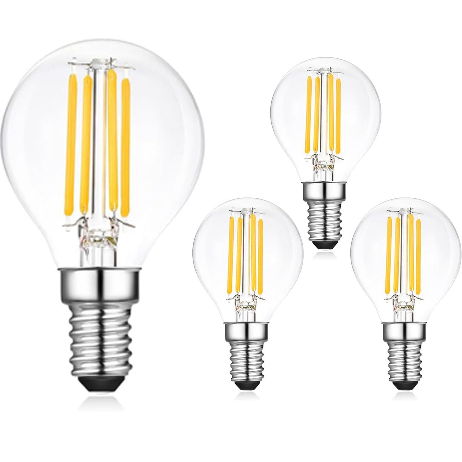 bombilla, Bombillas LED de filamento E14 G45 4 W, 220 V CA, 400 lm, equivalente a 40, tipo globo, no regulables, paquete(White)